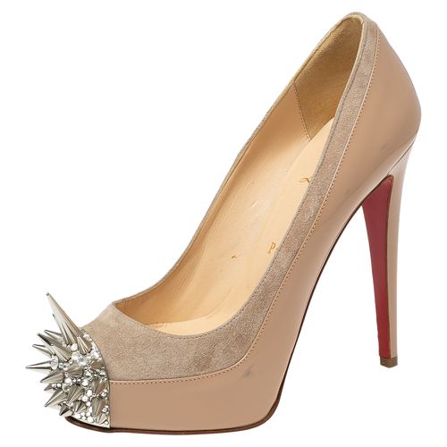 Patent Leather and Suede Asteroid Spike Toe Pumps Size 37 - Christian Louboutin - Modalova