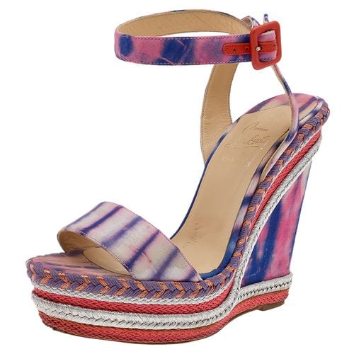 Tie-Dye Fabric Duplice Platform Wedge Sandals Size 37 - Christian Louboutin - Modalova