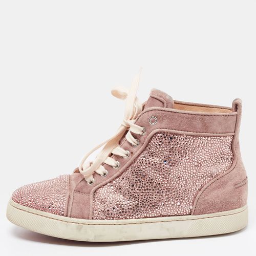 Suede Louis Flat Strass High-Top Sneakers Size 40 - Christian Louboutin - Modalova