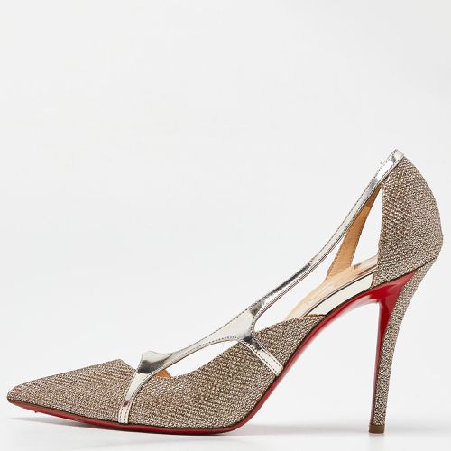 Gold Glitter And Lamé Fabric Edith D'orsay Pumps Size 38.5 - Christian Louboutin - Modalova