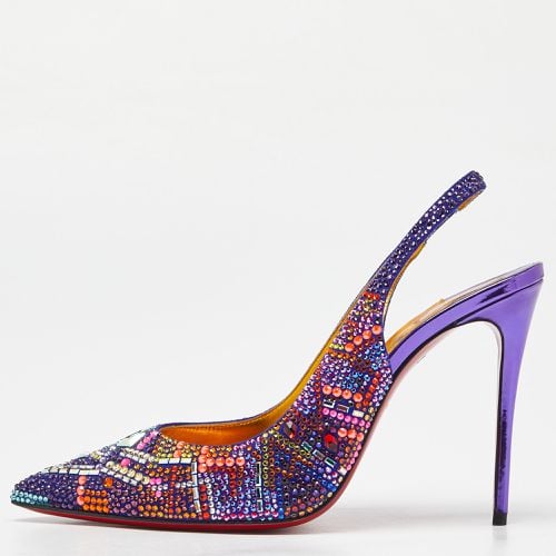 Suede and Crystal Embellished Slingback Pumps Size 37.5 - Christian Louboutin - Modalova