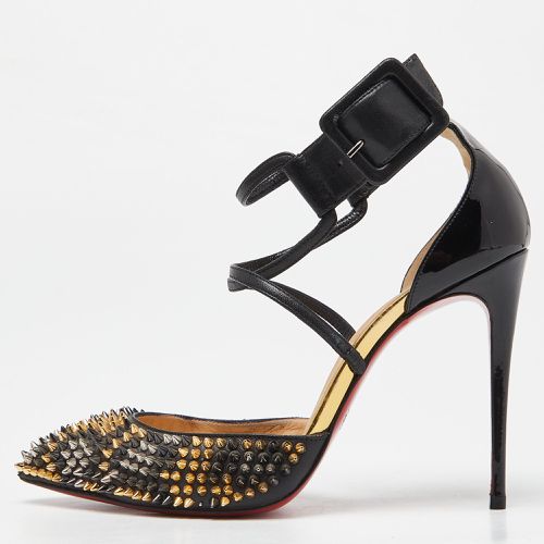 Leather and Patent Leather Suzanna Spikes Leo Ankle Cuff Sandals Size 36 - Christian Louboutin - Modalova