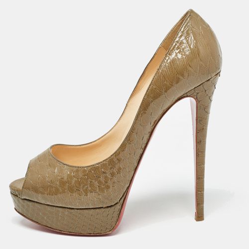 Olive Python Lady Peep Pumps Size 40.5 - Christian Louboutin - Modalova