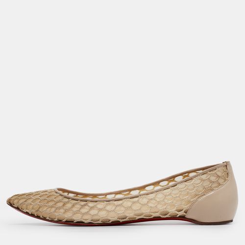 Leather and Mesh Pigaresille Ballet Flats Size 38 - Christian Louboutin - Modalova