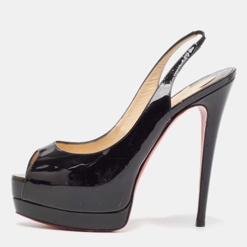 Patent Leather Lady Peep Sling Peep Toe Pumps Size 38.5 - Christian Louboutin - Modalova