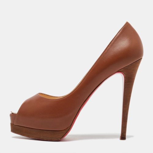 Leather Peep Toe Platform Pumps Size 40.5 - Christian Louboutin - Modalova