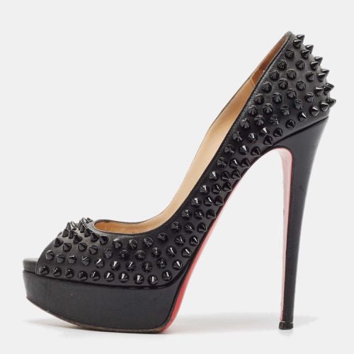 Leather Lady Peep Toe Spikes Platform Pumps Size 38 - Christian Louboutin - Modalova