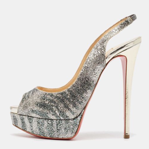 Glitter Lady Peep Sling Pumps Size 38.5 - Christian Louboutin - Modalova