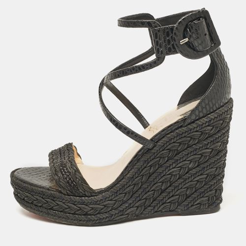 Snakeskin Embossed Leather Bodrum 110 Wedge Sandals Size 36 - Christian Louboutin - Modalova