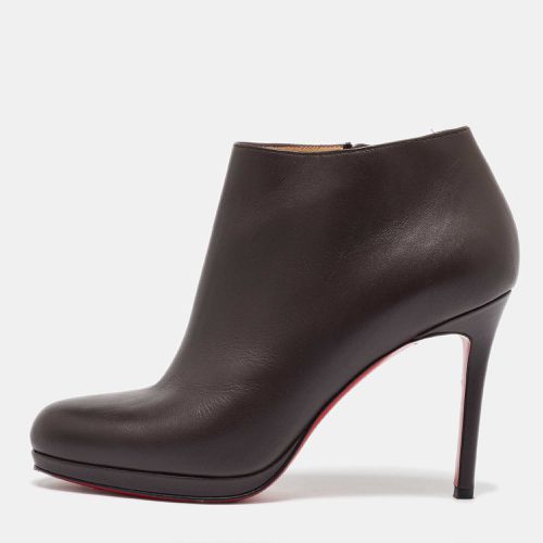 Dark Leather Bellissima Ankle Booties Size 38 - Christian Louboutin - Modalova