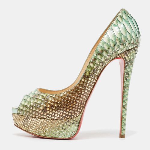 Two Tone Python Lady Peep Pumps Size 37 - Christian Louboutin - Modalova