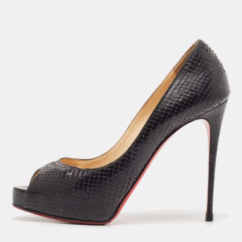 Python Leather Very Prive Peep Toe Pumps Size 38.5 - Christian Louboutin - Modalova