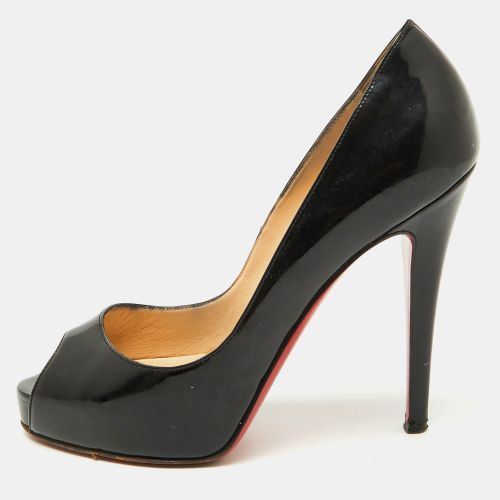 Patent Leather Very Prive Peep Toe Platform Pumps Size 37 - Christian Louboutin - Modalova