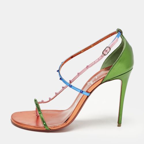 Metallic Leather Riojana Spikes Sandals Size 38.5 - Christian Louboutin - Modalova