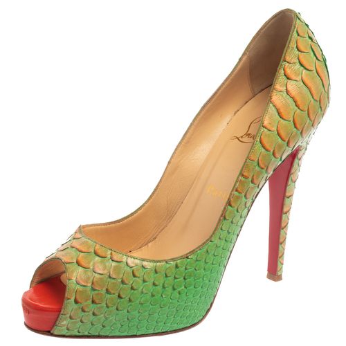 Orange Python Very Prive Peep Toe Pumps Size 40 - Christian Louboutin - Modalova