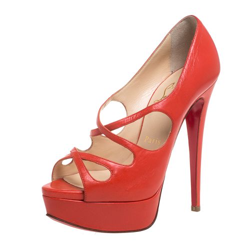 Leather Mademoi Criss Cross Peep Toe Pumps Size 36.5 - Christian Louboutin - Modalova