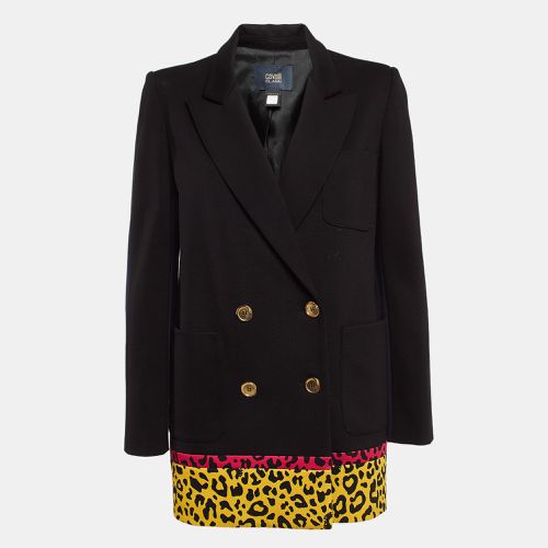 Contrast Leopard Print Stretch Crepe Blazer S - Class by Roberto Cavalli - Modalova