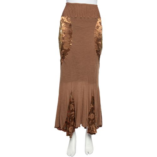 Wool Knit Paneled Skirt M - Class by Roberto Cavalli - Modalova