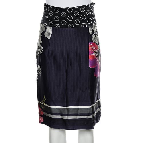 Printed Satin Pencil Skirt M - Class by Roberto Cavalli - Modalova