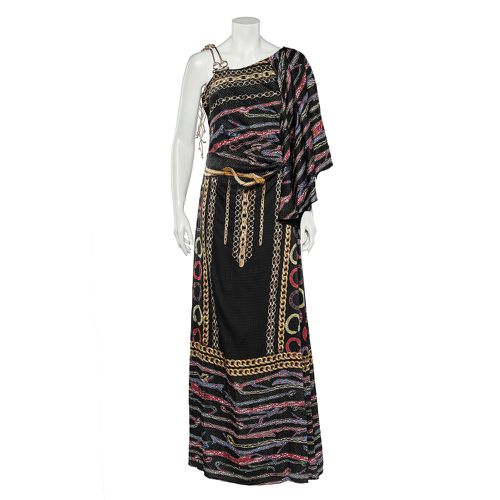 Cavalli Class Printed Satin Flared Sleeve Maxi Dress L - Class by Roberto Cavalli - Modalova