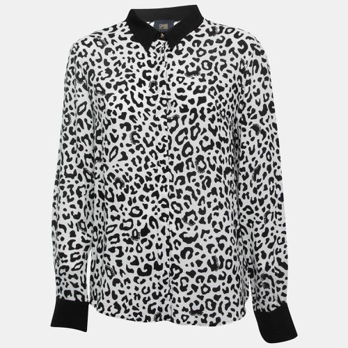 Animal Print Button Front Shirt Blouse L - Class by Roberto Cavalli - Modalova