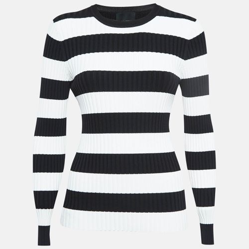 White Stripe Patterned Full Sleeve Sweater M - Cynthia Rowley - Modalova