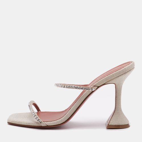 Fabric Gilda Crystal Embellished Slide Sandals Size 39 - Amina Muaddi - Modalova
