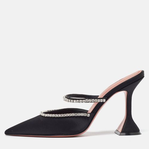 Satin Crystal Embellished Gilda Mules Size 37 - Amina Muaddi - Modalova