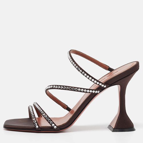 Satin naima Slide Sandals Size 38 - Amina Muaddi - Modalova