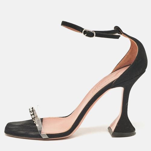 Suede and PVC Vita Crystal Ankle Strap Sandals Size 39.5 - Amina Muaddi - Modalova