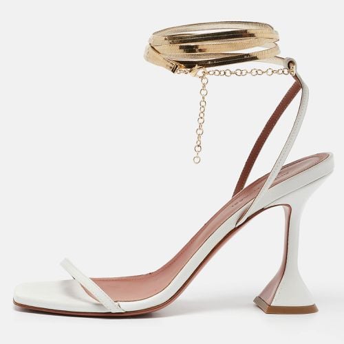 Leather And Chain Ankle Strap Sandals Size 38.5 - Amina Muaddi - Modalova