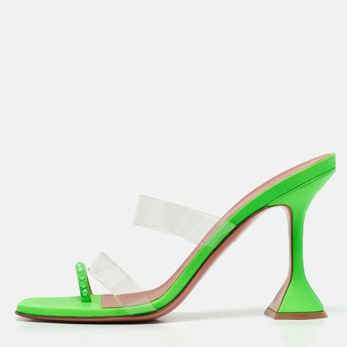 Leather and PVC lupita Slide Sandals Size 40 - Amina Muaddi - Modalova