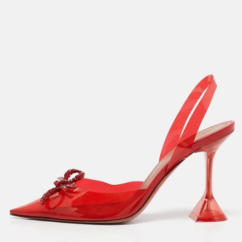 PVC Rosie Crystal Embellished Bow Slingback Pumps Size 39.5 - Amina Muaddi - Modalova