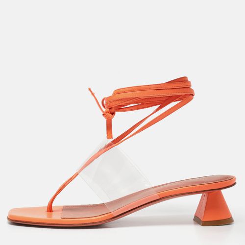 Transperent Leather and PVC Zula Ankle Tie Sandals Size 40 - Amina Muaddi - Modalova