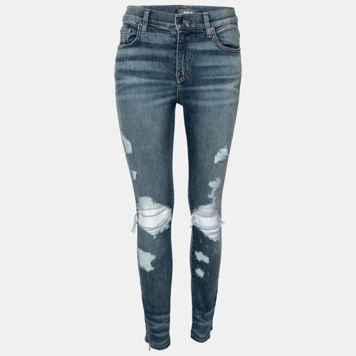 Denim Distressed Ankle Zip Detailed Jeans M - Amiri - Modalova