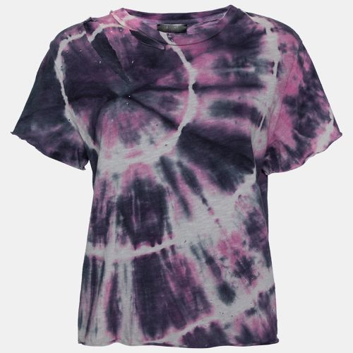 Tie Dye Printed Cotton Distressed Crew Neck Top L - Amiri - Modalova