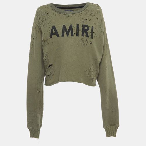 Military Logo Print Distressed Cotton Sweatshirt S - Amiri - Modalova