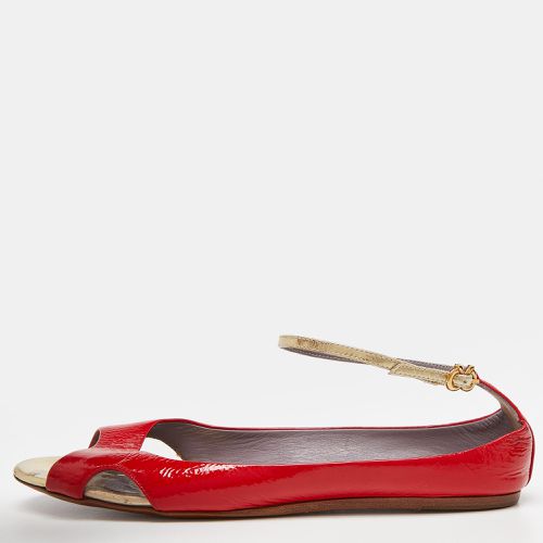 Patent Leather Open Toe Ankle Strap Flats Size 39 - Anya Hindmarch - Modalova