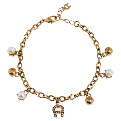 Tone Faux Pearl Charms Bracelet - Aigner - Modalova