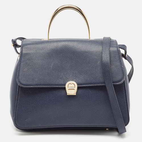 Navy Leather Genoveva M Top Handle Bag - Aigner - Modalova