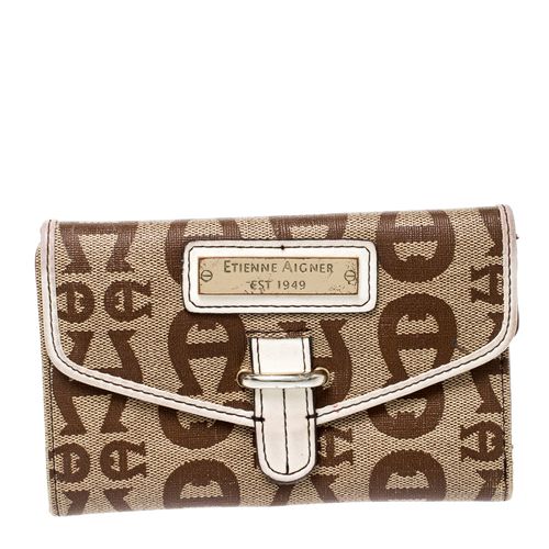 Signature Coated Canvas Compact Wallet - Aigner - Modalova