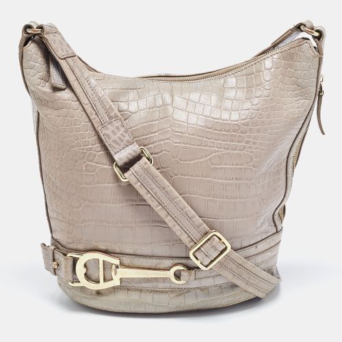 Croc Embossed Leather Hobo - Aigner - Modalova