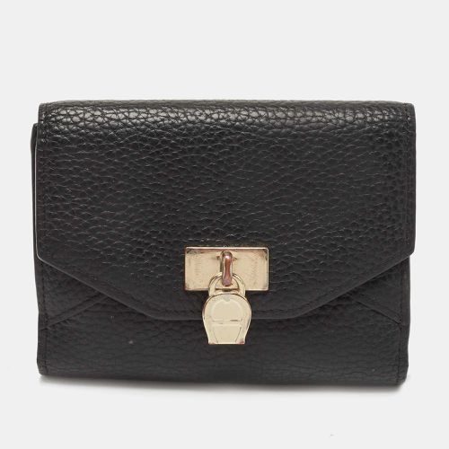 Leather Envelope Flap Compact Wallet - Aigner - Modalova