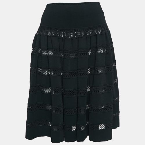 Sheer Stripe Knit Flared Short Skirt L - Alaia - Modalova