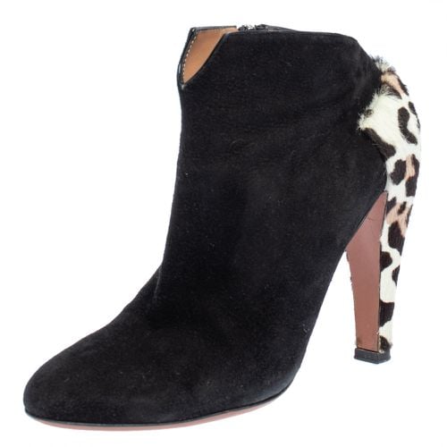 Suede And Leopard Print Calf Hair Booties Size 37 - Alaia - Modalova