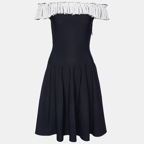 Knit Ruffle Off-Shoulder Fit & Flare Sweater Dress XS - Alexander McQueen - Modalova