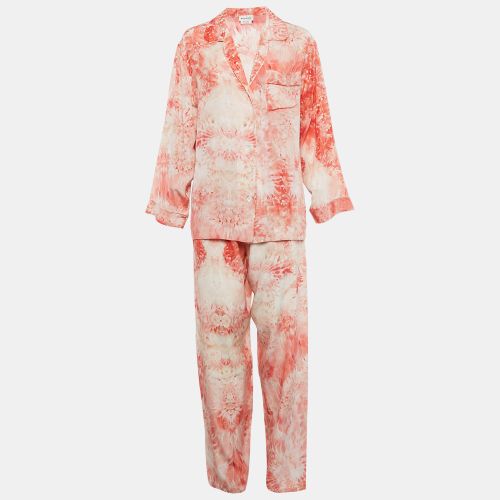 Floral Print Silk Pyjama Shirt and Pants Set M - Alexander McQueen - Modalova