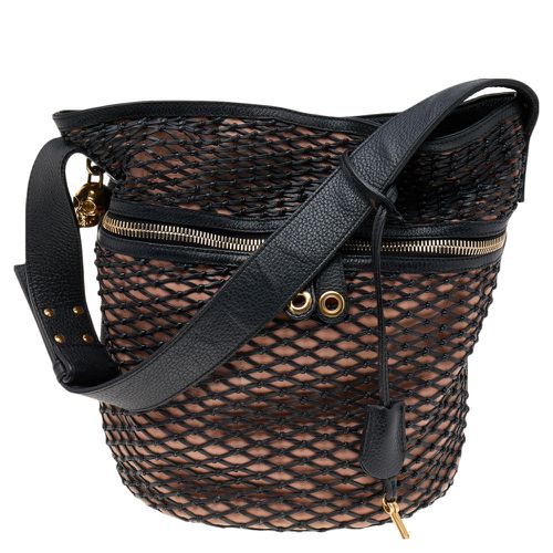 Peach Woven Detail Leather Skull Bucket Bag - Alexander McQueen - Modalova