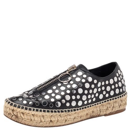 Embellished Leather Platform Espadrille Flats Size 38 - Alexander Wang - Modalova