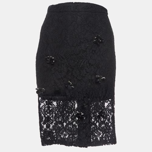 Brooch Embellished Lace Pencil Skirt M - Alexis - Modalova